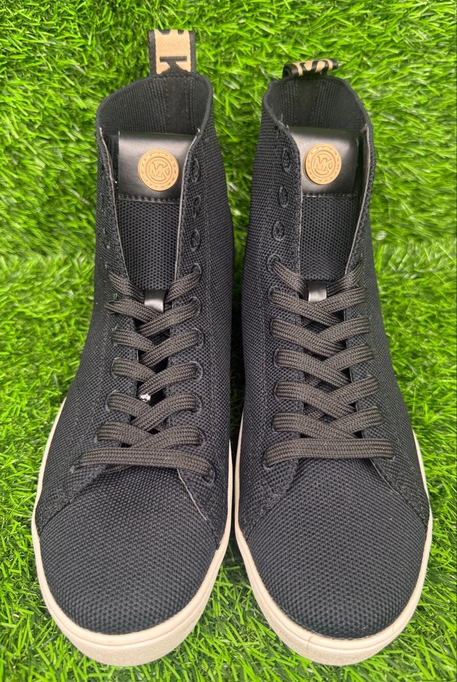 Michael Kors Edie Womens Black Knit High Top Sneakers Shoes Size 7.5 M Casual